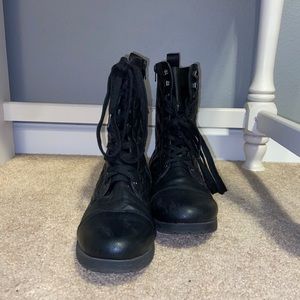 Black combat boots